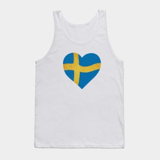 The flag of Sweden, I love sweden Tank Top